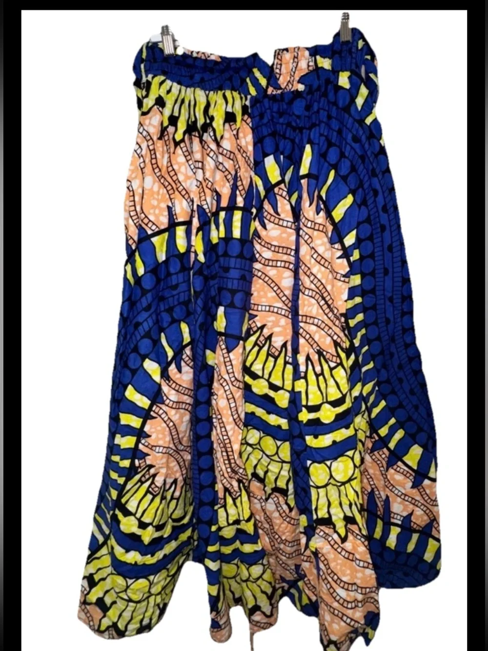 Handmade African Wax Print Maxi Skirt Free Size Ankara Ethnic Boho‎ Artisan